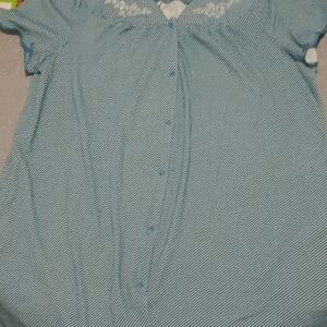 Secret Treasures Teal Polka Dot House Coat Sz 4X